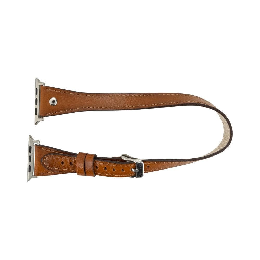 Leeds Double Tour Slim with Silver Bead Apple Watch Leather Straps-3