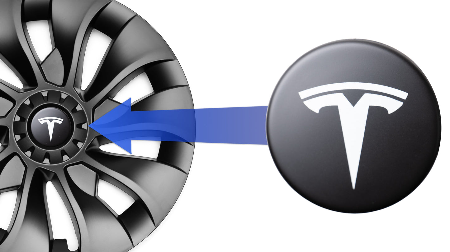 Logos (4x) für Radkappen des Tesla Model 3/Y-1