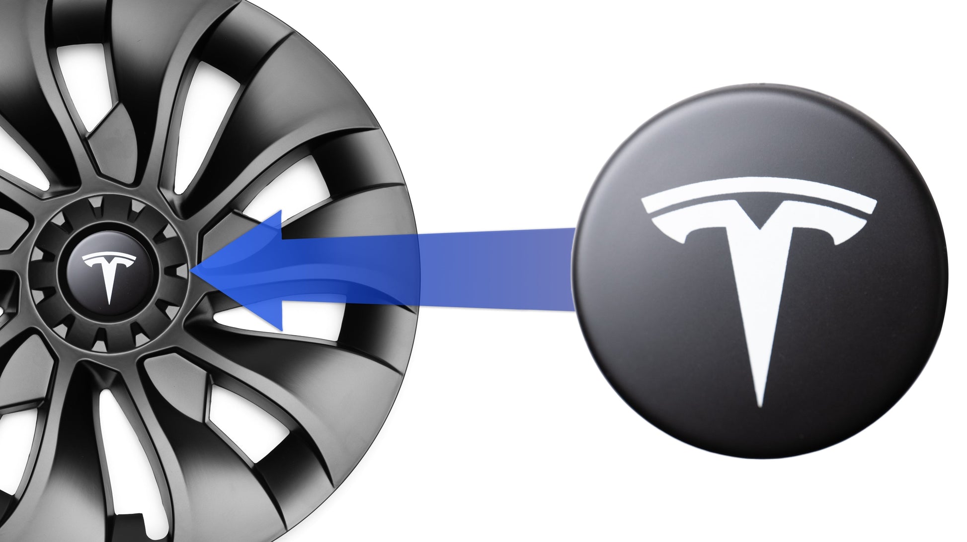 Logos (4x) für Radkappen des Tesla Model 3/Y-1