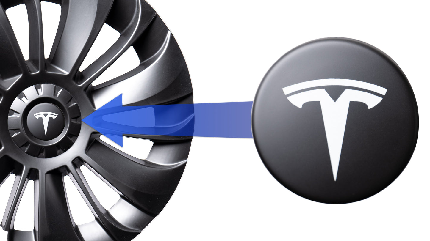Logos (4x) für Radkappen des Tesla Model 3/Y-2