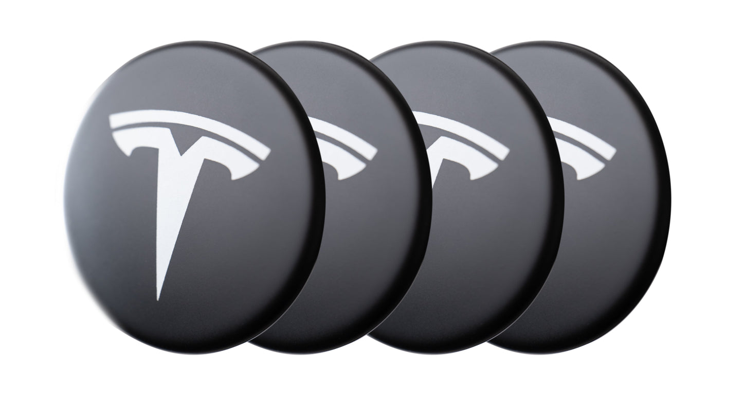 Logos (4x) für Radkappen des Tesla Model 3/Y-0