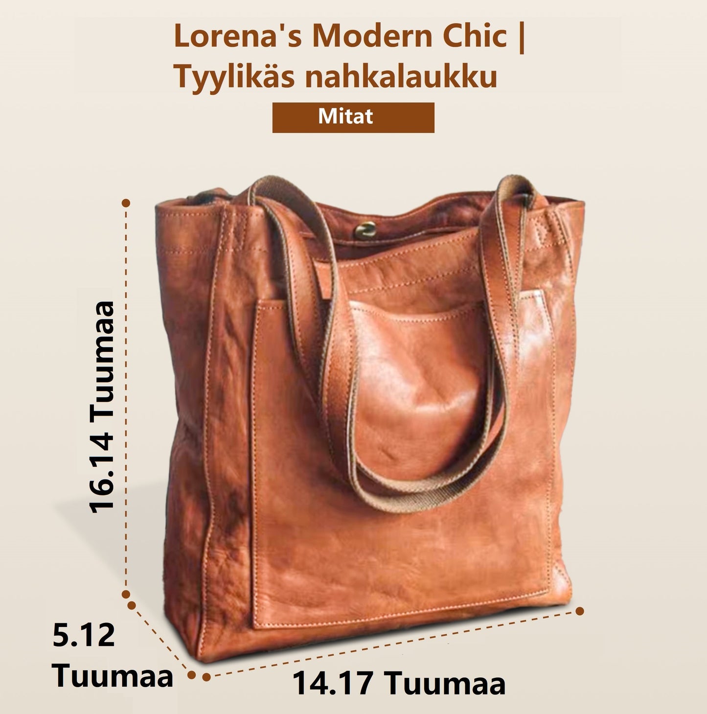 Lorena's Modern Chic | Tyylikäs nahkalaukku (OSTA 1 SAAT 1 ILMAISEKSI)