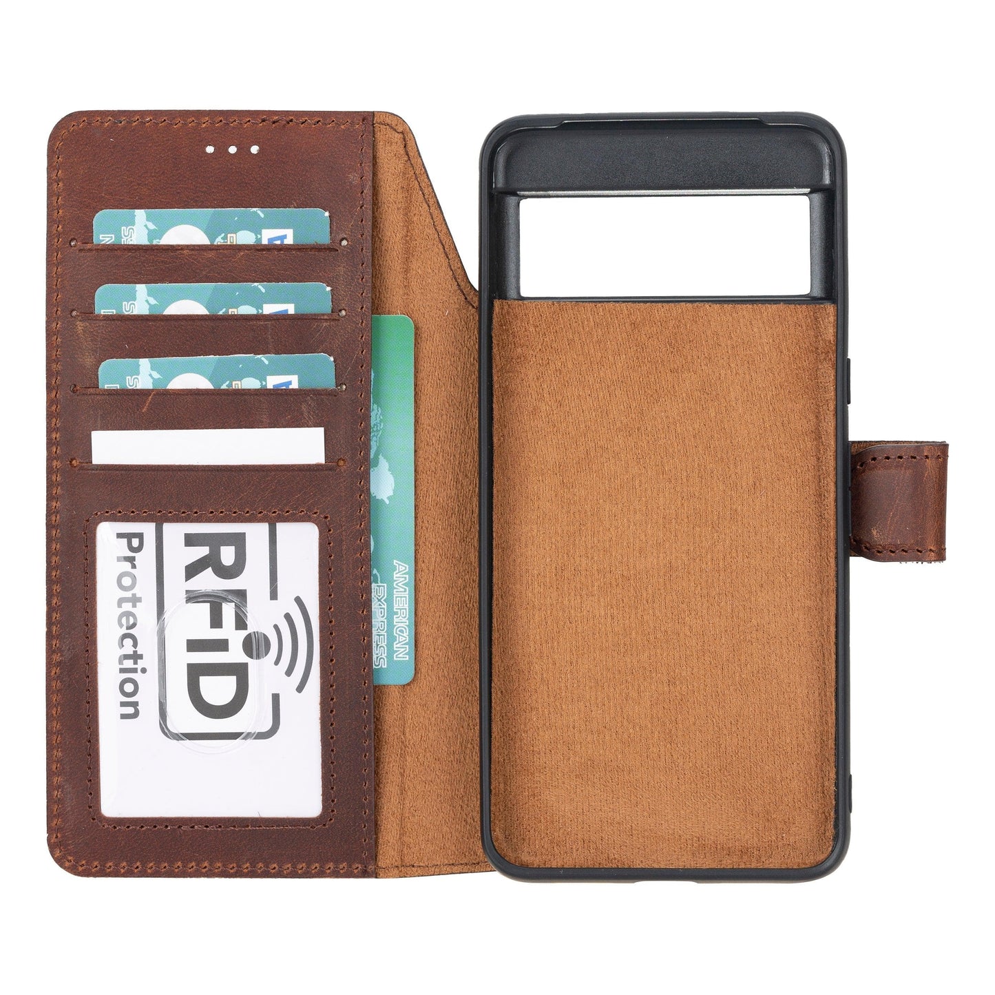 Magic Google Pixel 8 Series Detachable Genuine Leather Case / MW-3