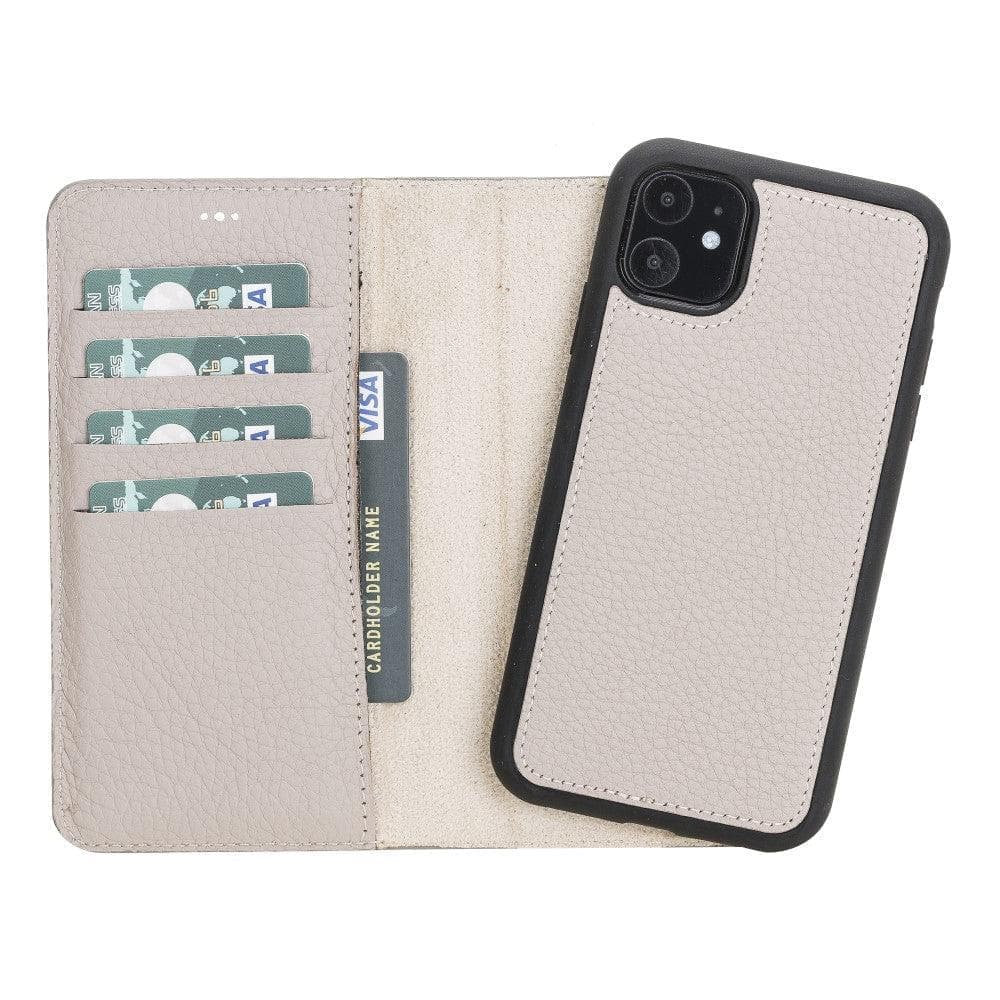Magic iPhone 11 Series Detachable Genuine Leather Wallet Case - MW-1