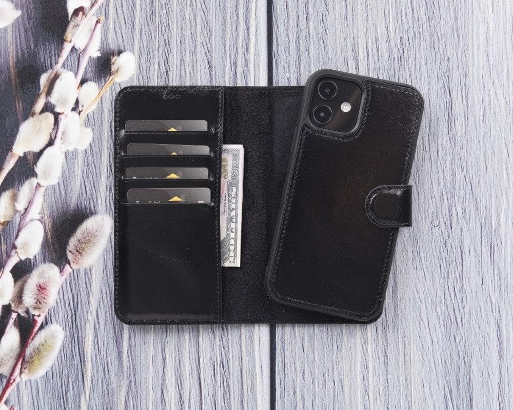 Magic iPhone 12 Series Detachable Genuine Leather Wallet Case - MW-3