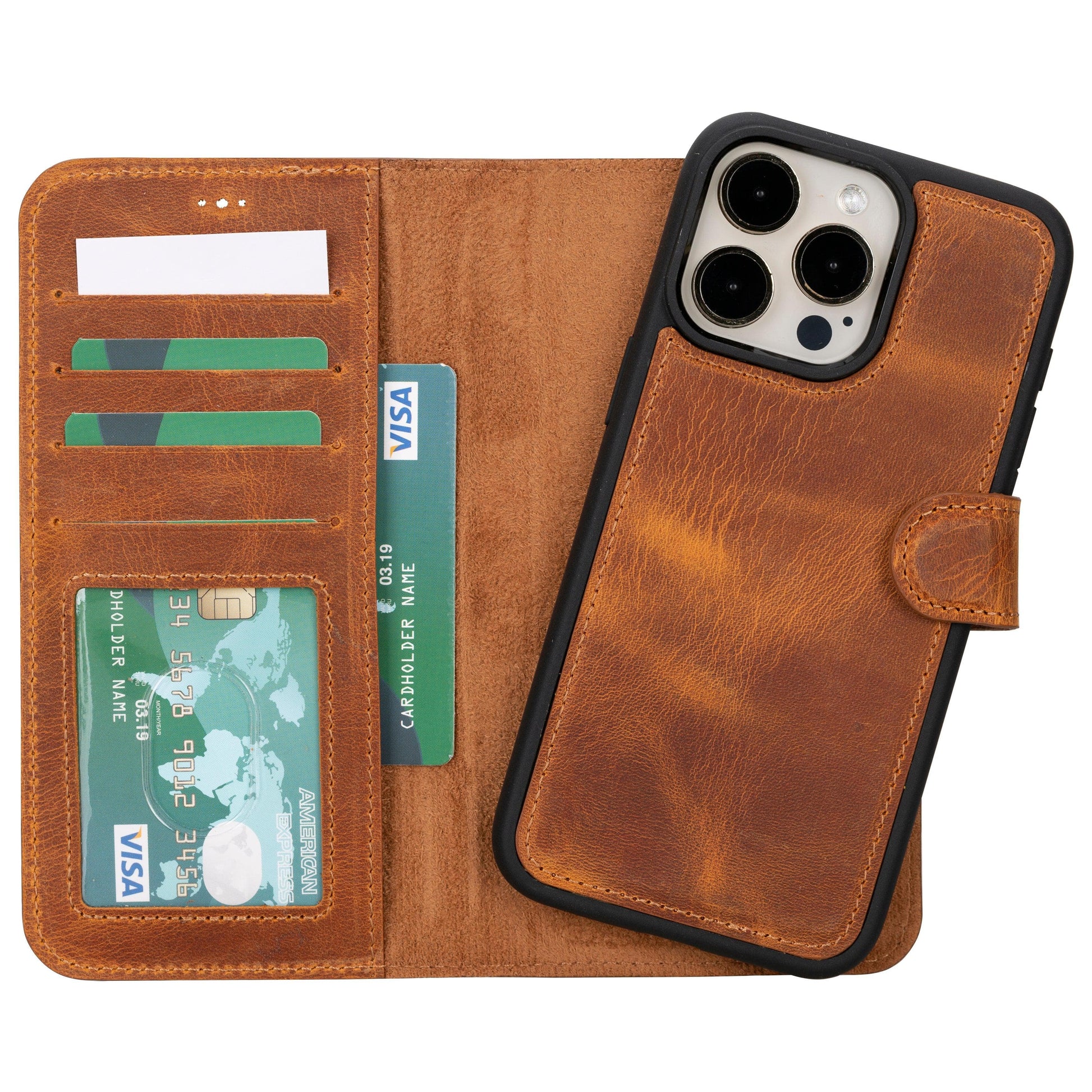 Magic iPhone 16 Pro Max Detachable Genuine Leather Case-8