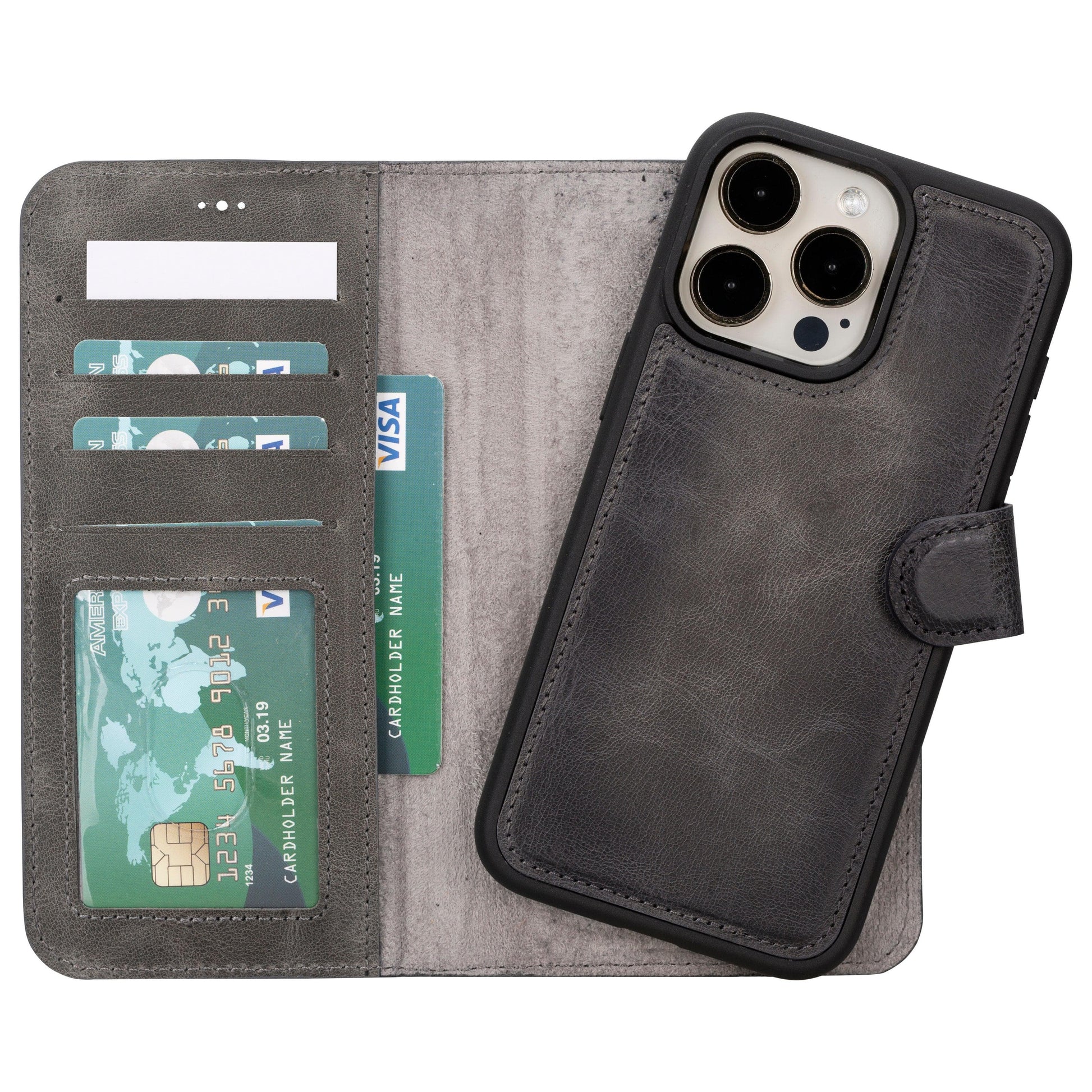 Magic iPhone 16 Pro Max Detachable Genuine Leather Case-9