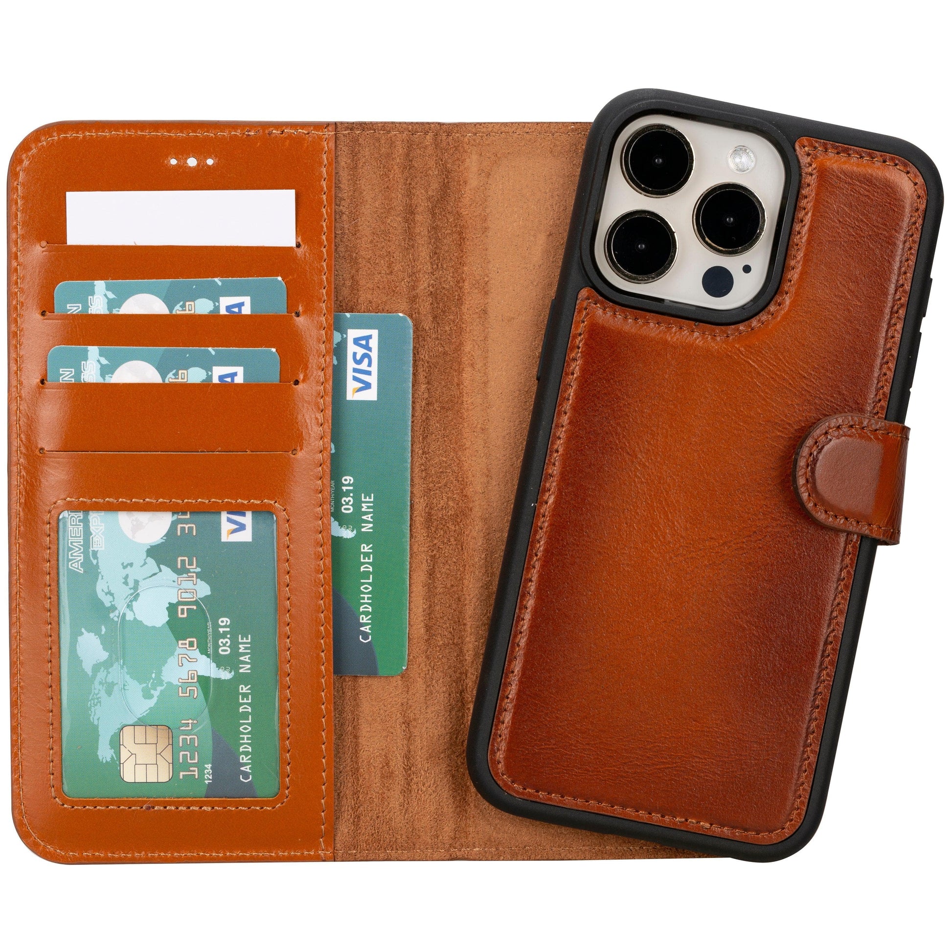 Magic iPhone 16 Pro Max Detachable Genuine Leather Case-10