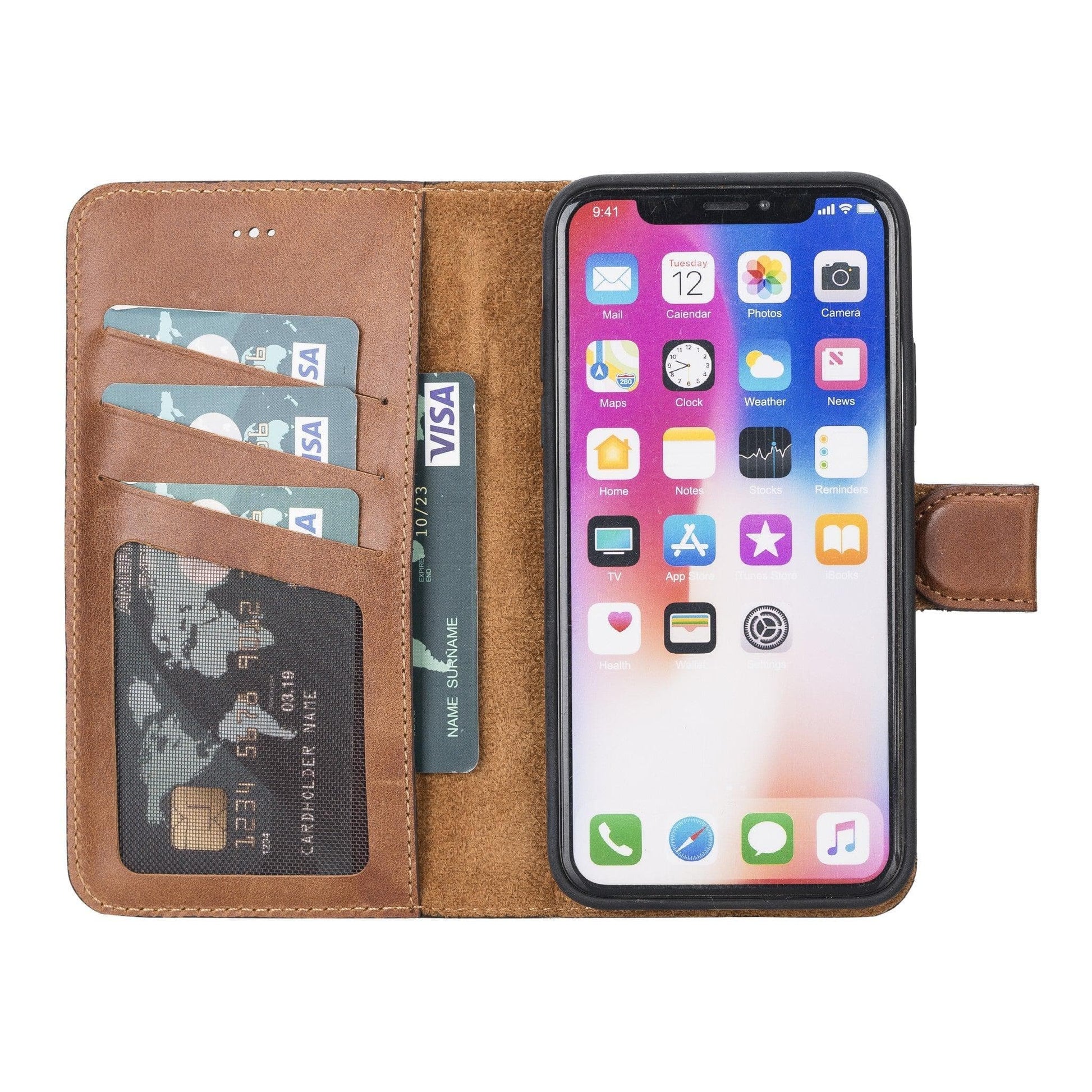 Magic iPhone X Series Detachable Genuine Leather Case / MW-2