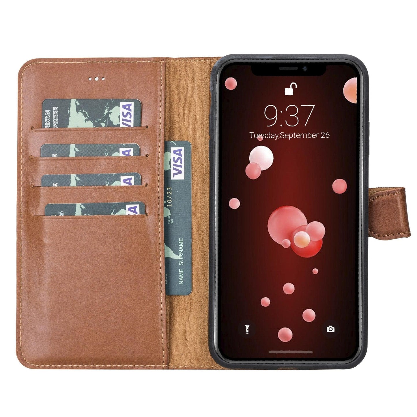 Magic iPhone XS Max Detachable Genuine Leather Case / MW-3