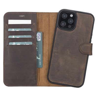 Magic iPhone13 Series Detachable Genuine Leather Wallet Case - MW-2