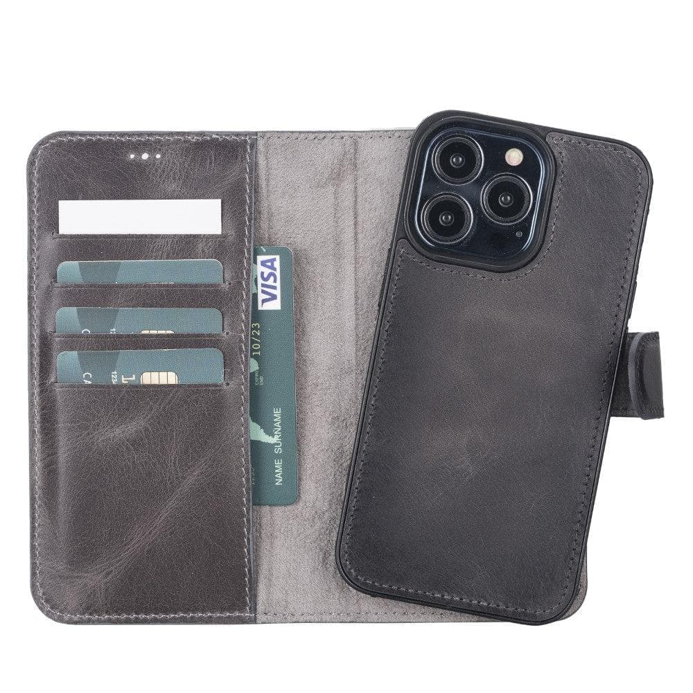 Magic iPhone13 Series Detachable Genuine Leather Wallet Case - MW-3