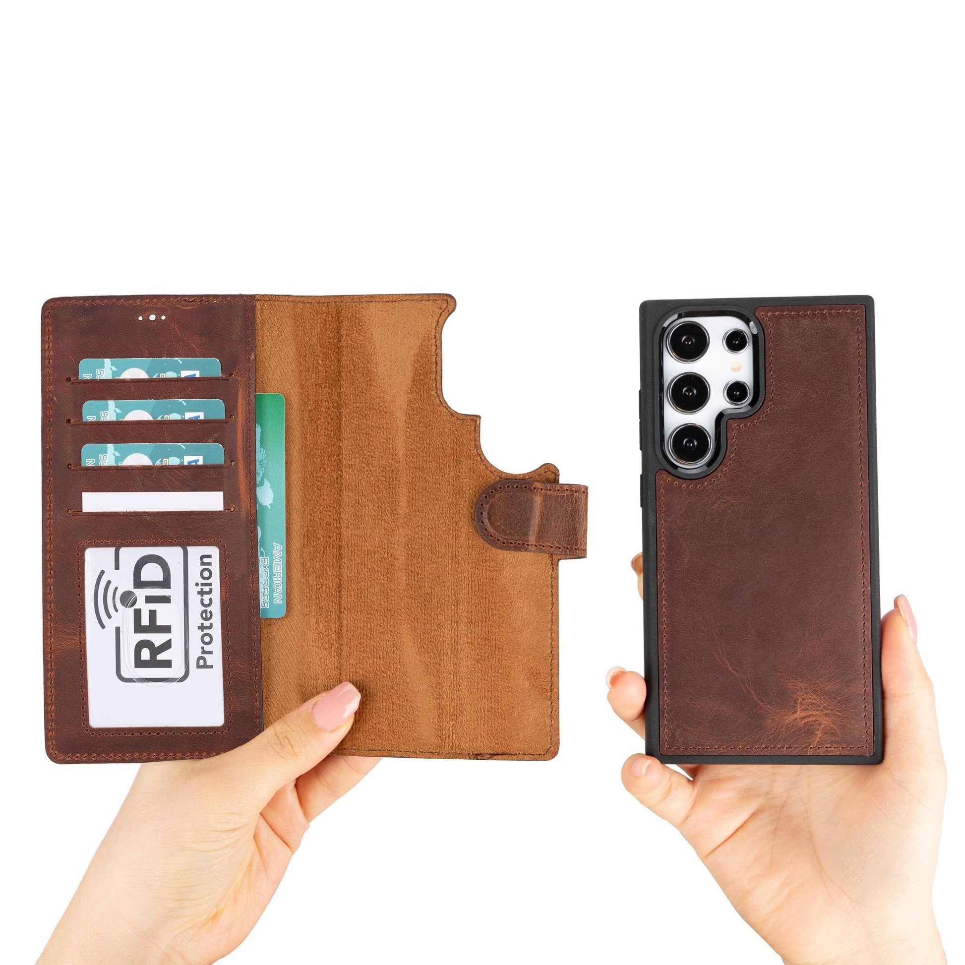 Magic Samsung Galaxy S25 Ultra Detachable Leather Wallet Case-3