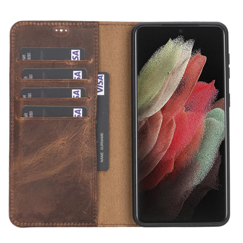 Magic Samsung  Series Detachable Genuine Leather Wallet Case - MW-2
