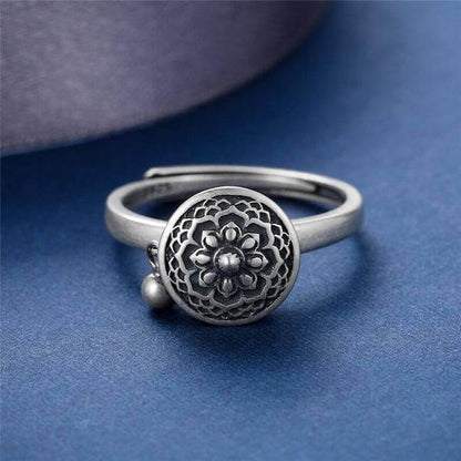 Spirituele Mantra Ring met Gebedsmolen Ontwerp