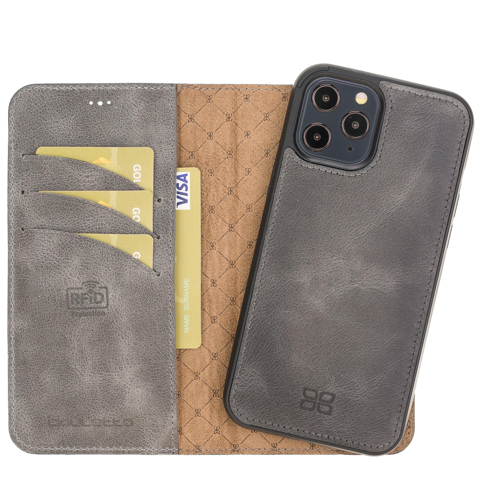 Apple iPhone 12 Series Detachable Leather Wallet Cases - MW-7