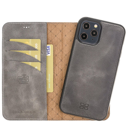 Apple iPhone 12 Series Detachable Leather Wallet Cases - MW-7
