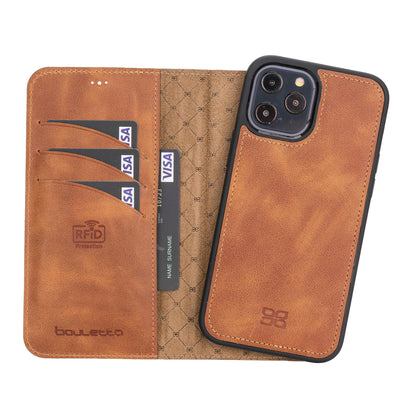 Apple iPhone 12 Series Detachable Leather Wallet Cases - MW-8