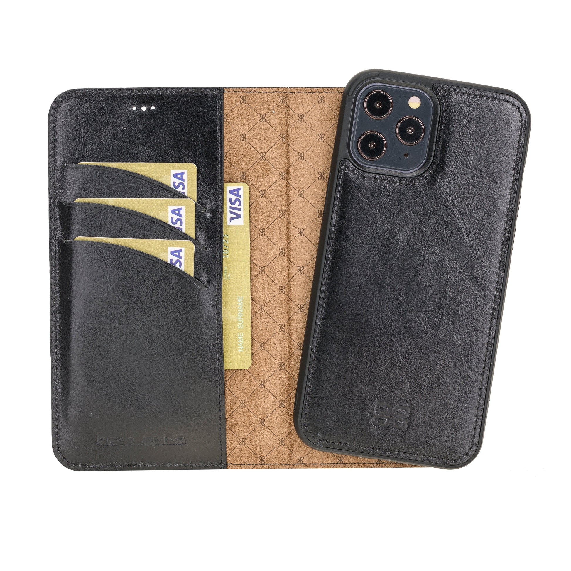 Apple iPhone 12 Series Detachable Leather Wallet Cases - MW-6