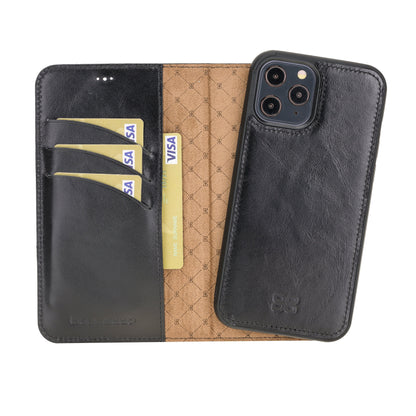 Apple iPhone 12 Series Detachable Leather Wallet Cases - MW-6