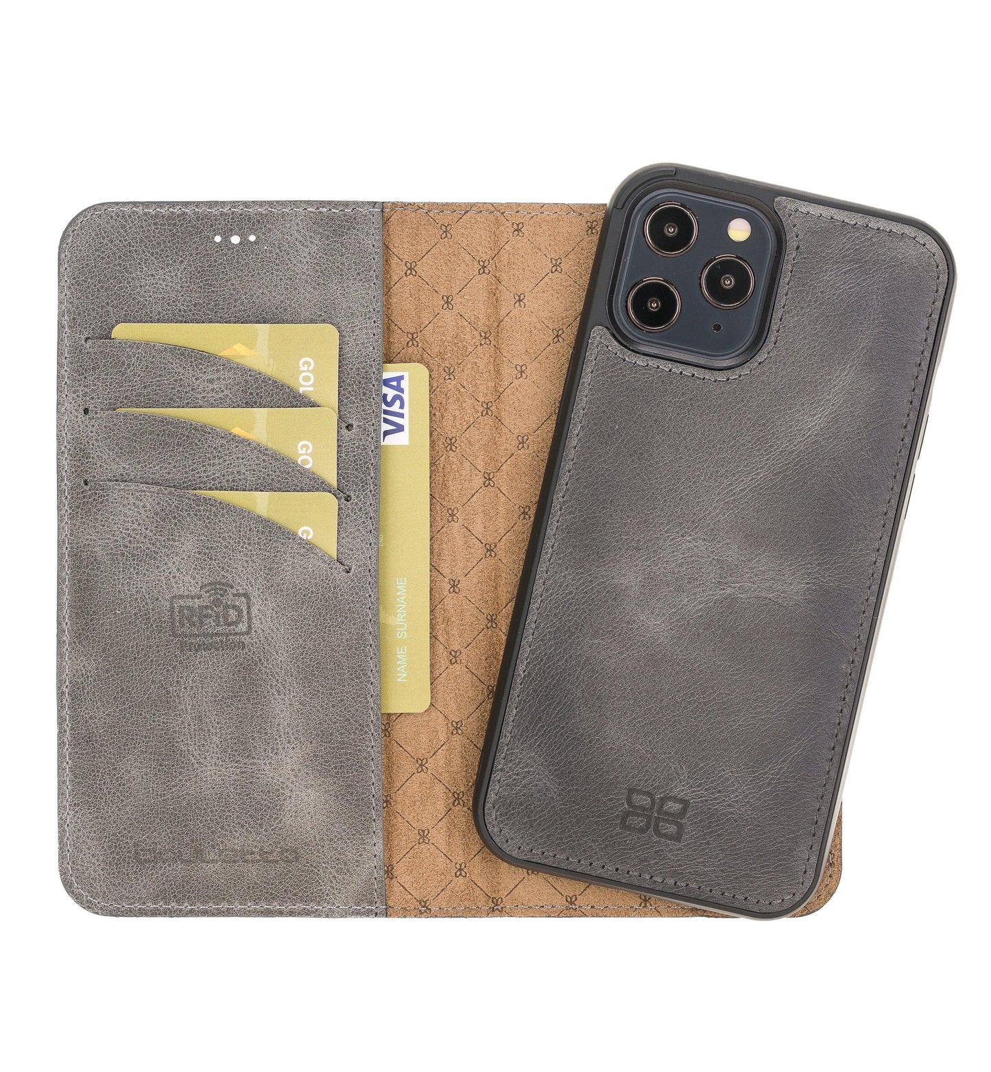 Apple iPhone 12 Series Detachable Leather Wallet Cases - MW-17
