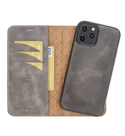 Apple iPhone 12 Series Detachable Leather Wallet Cases - MW-17