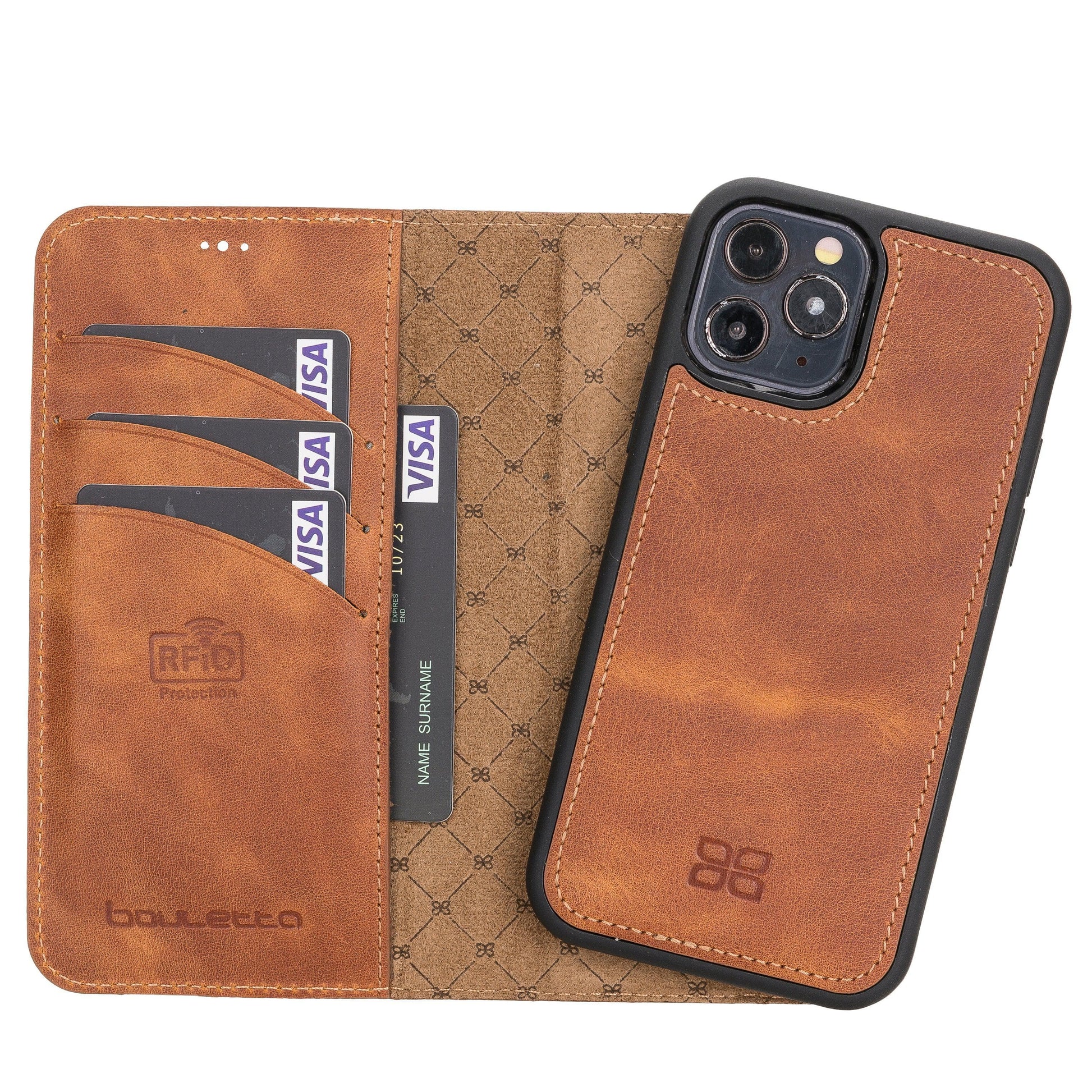 Apple iPhone 12 Series Detachable Leather Wallet Cases - MW-18