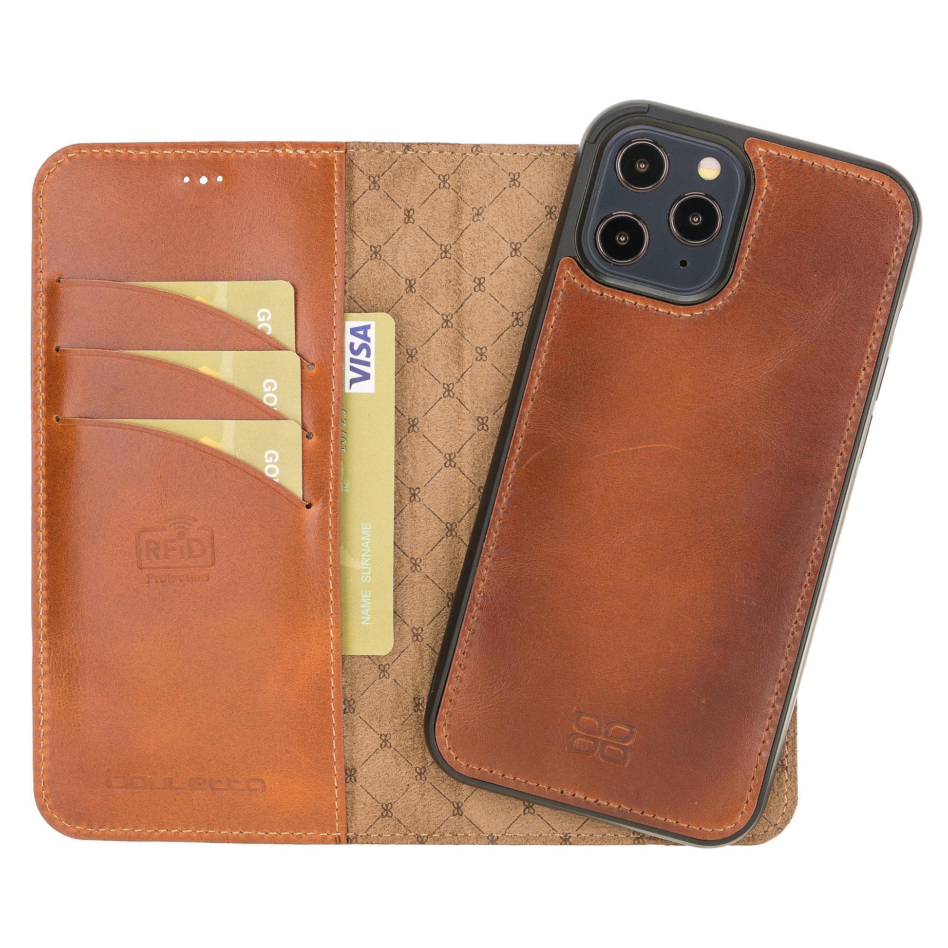 Apple iPhone 12 Series Detachable Leather Wallet Cases - MW-5