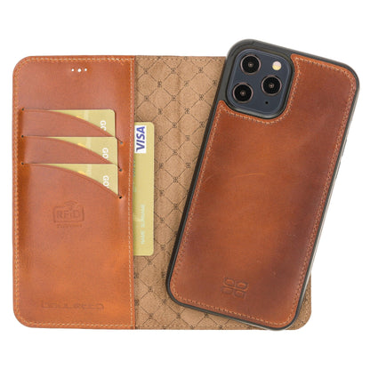 Apple iPhone 12 Series Detachable Leather Wallet Cases - MW-5