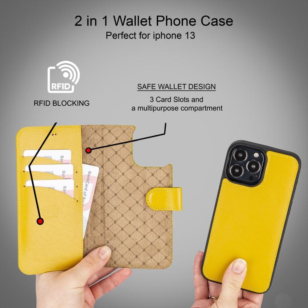 Apple iPhone 13 Series Colorful Detachable Leather Wallet Case - MW-2