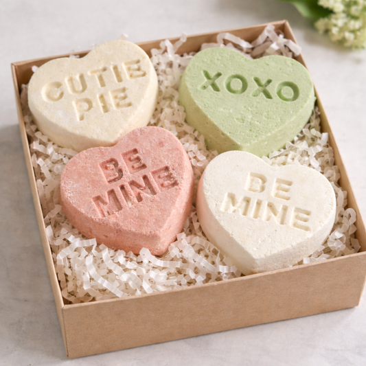 Organic Conversation Heart Bath Bombs