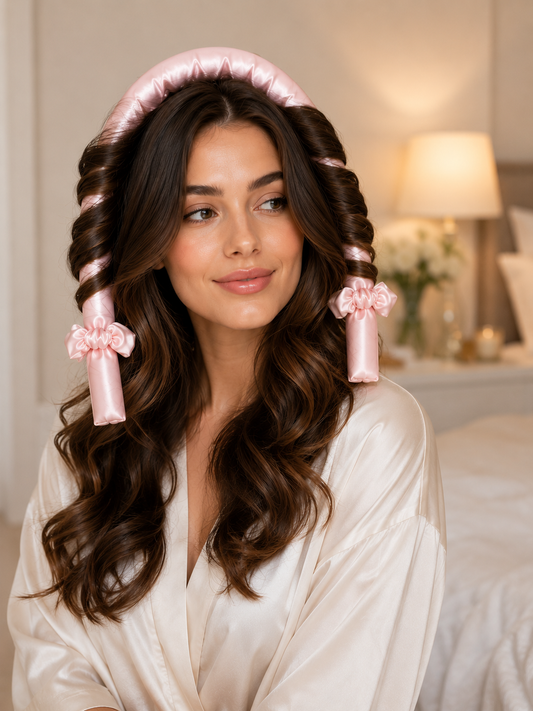 Luxury Satin Heatless Curling Set ✨ Includes Satin Curling Rod, Scrunchies, Pillowcase, Bonnet & Sleep Mask