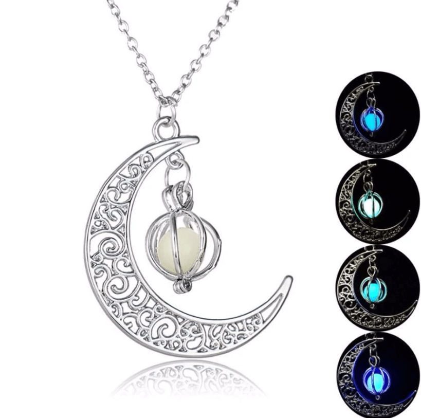 Stralende Glow-in-the-Dark Maan Ketting