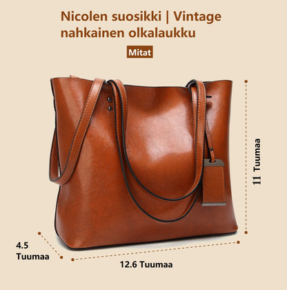 Nicolen Suosikki | Stijlvolle Vintage Leren Tas (Koop 1, Krijg 1 Gratis!)