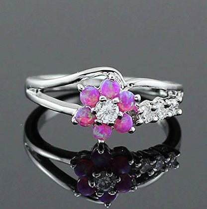 Schitterende Opal Blossom Ring