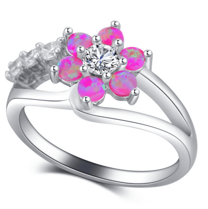 Schitterende Opal Blossom Ring