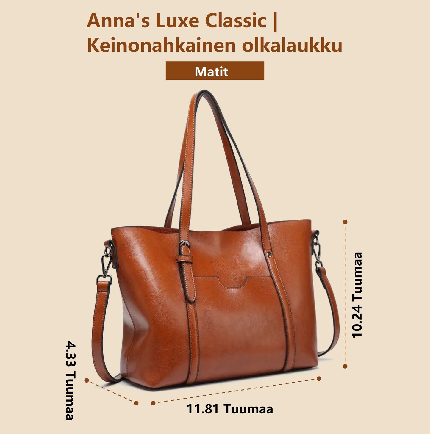 Anna's Luxe Classic | Elegante Nepleren Schoudertas