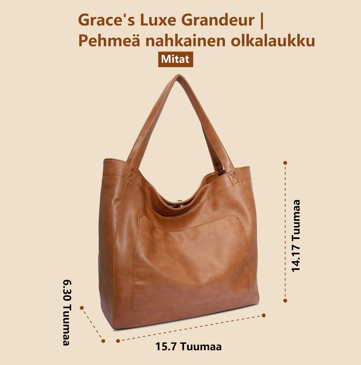 Grace’s Luxe Grandeur | Elegante Zachte Lederen Schoudertas