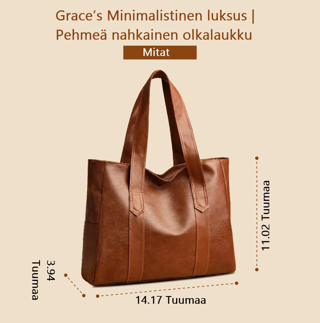 Grace's Elegante Minimalistische Luxe | Zachte Leren Schoudertas