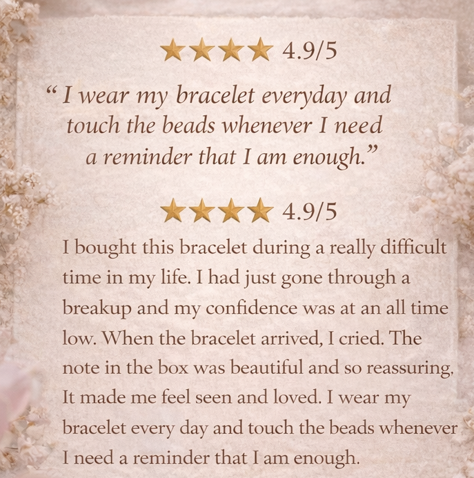 I Am Enough Bracelet – Beaded Affirmation Bracelet – Self Love Jewelry for Women – Meaningful Reminder Bracelet