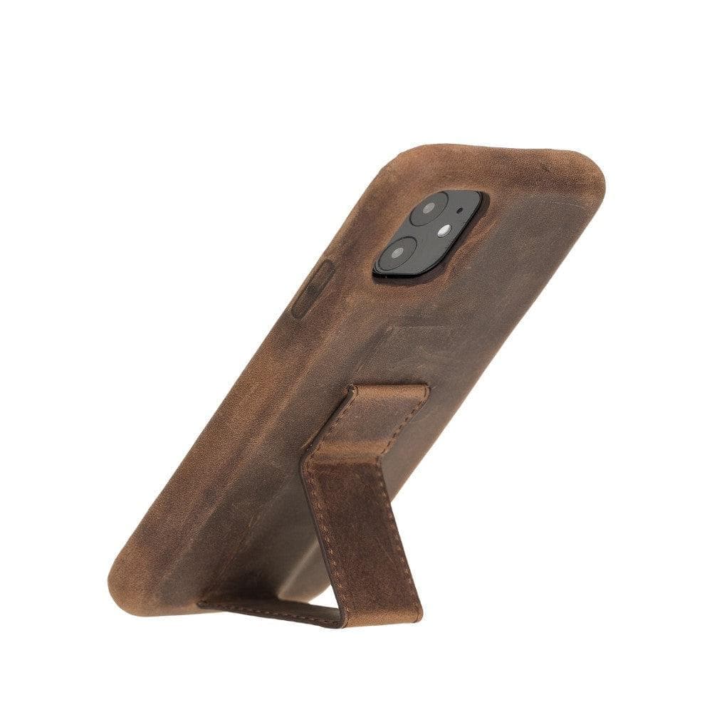 Rock Cover Stand iPhone 11 Series Genuine Leather Case / RCS - iPhone 11 / BURNISHED RUSTIC TAN-1