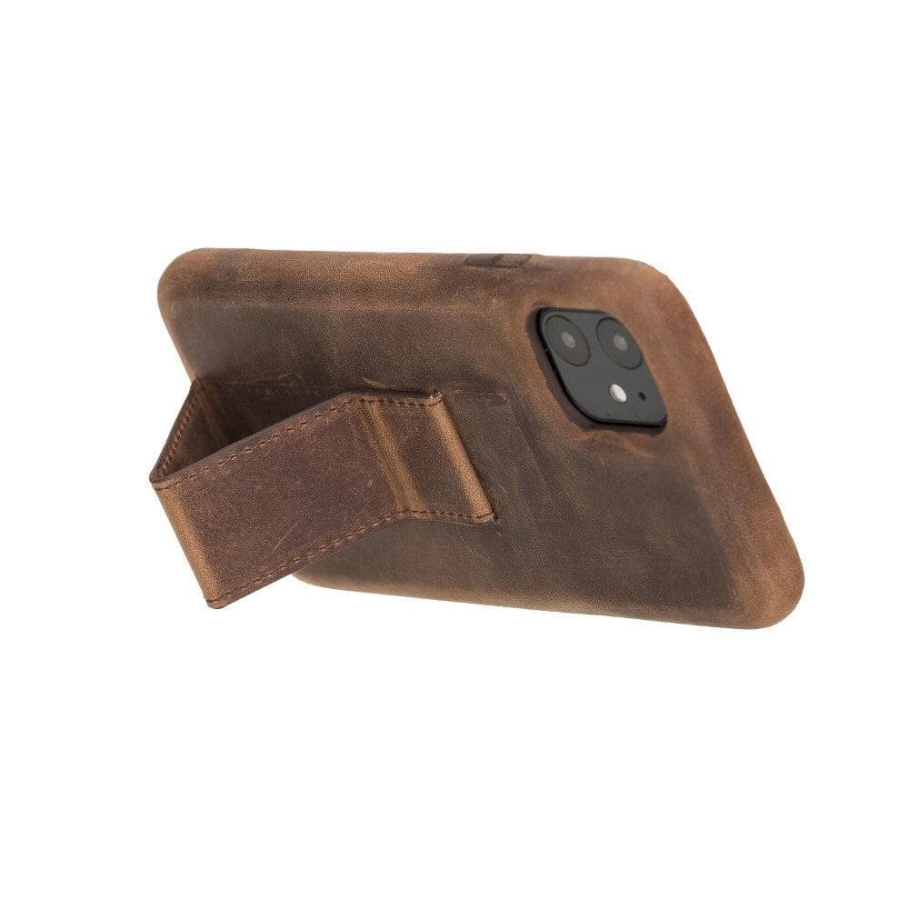 Rock Cover Stand iPhone 11 Series Genuine Leather Case / RCS - iPhone 11 / BURNISHED RUSTIC TAN-2