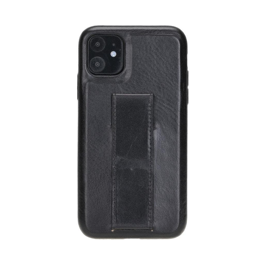Rock Cover Stand iPhone 11 Series Genuine Leather Case / RCS - iPhone 11 / RUSTIC BLACK-5