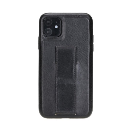 Rock Cover Stand iPhone 11 Series Genuine Leather Case / RCS - iPhone 11 / RUSTIC BLACK-5