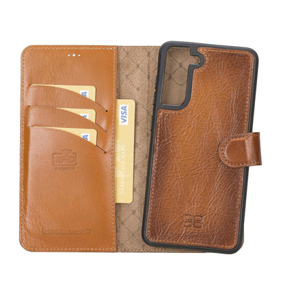 Samsung Galaxy S21 FE (Fan Edition) Detachble Leather Wallet Case - MW-1