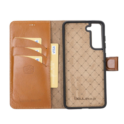 Samsung Galaxy S21 FE (Fan Edition) Detachble Leather Wallet Case - MW-2