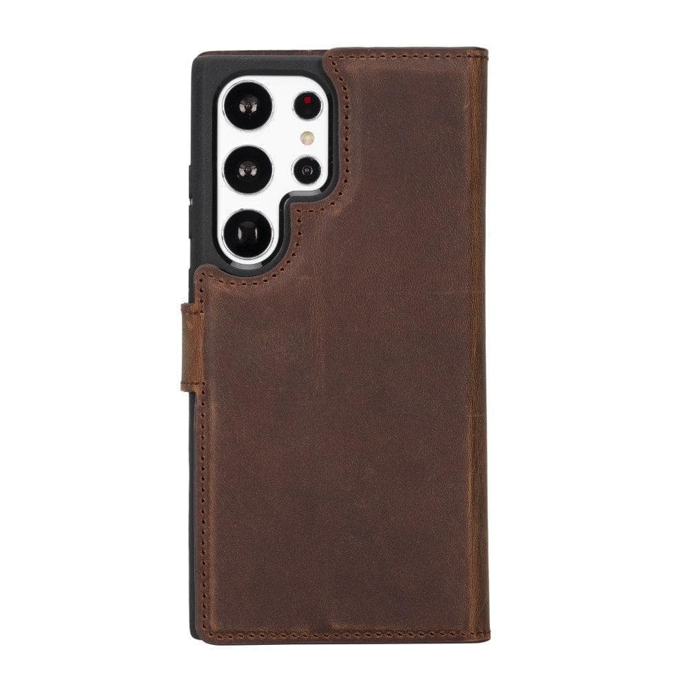 Samsung S23 Series Detachble Leather Magic Wallet Case - S23 / RUSTIC BLACK-3