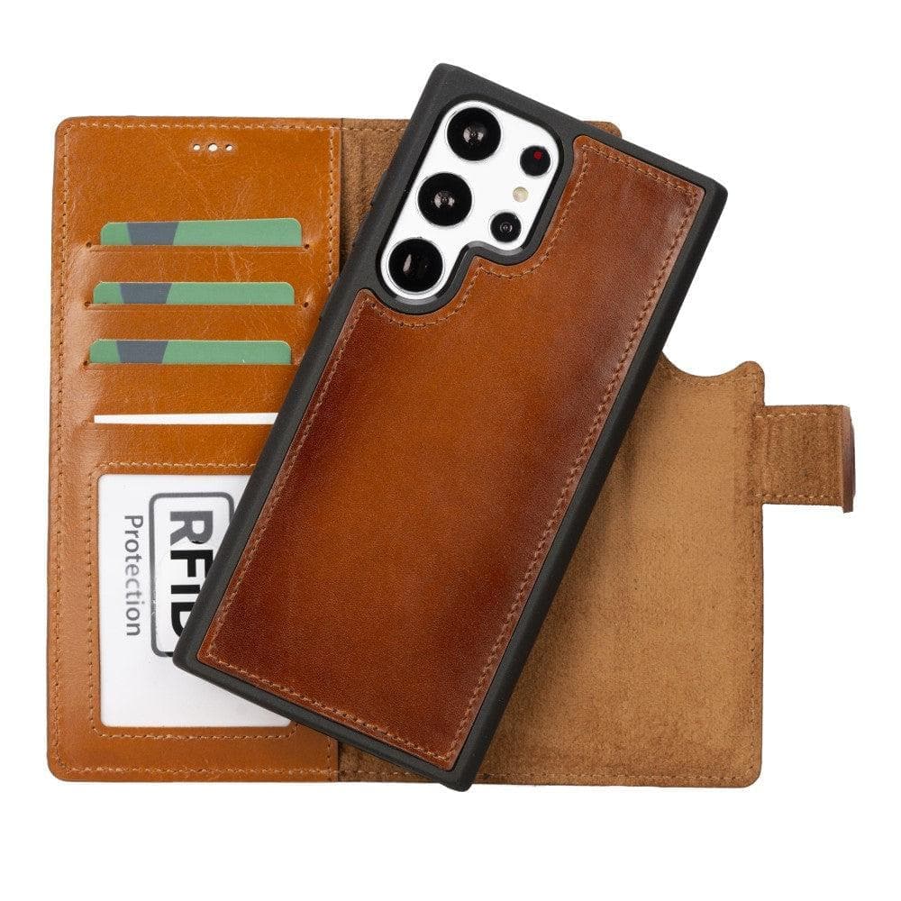 Samsung S23 Series Detachble Leather Magic Wallet Case - S23 Ultra / BURNISHED RUSTIC TAN-5