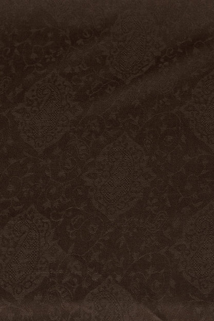 Paisley Jacquard Weave Cashmere Wool Scarf - Brown-2