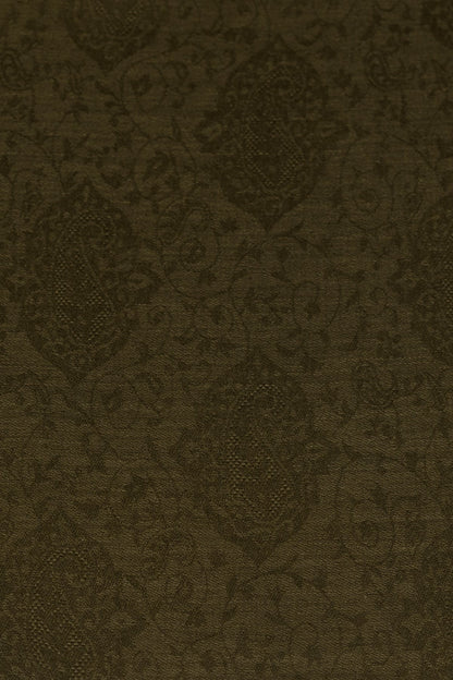 Paisley Jacquard Weave Cashmere Wool Scarf - Olive-2
